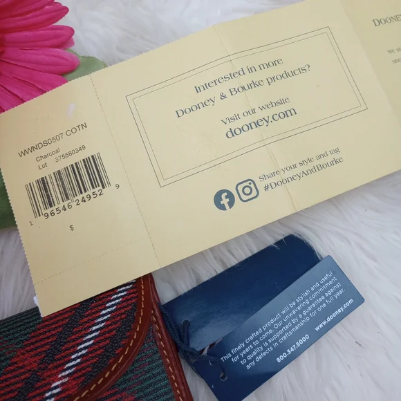 Dooney and Bourke Charcoal Tartan Plaid Windsor Continental Wallet - Picture 14 of 16